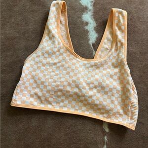 Orange and White Checkered Bralette